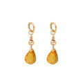 wholesale S925 silver-plated 14k gold Japanese retro-style drop-shaped citrine ear climbers for summer new arrivals-0-4