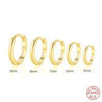 wholesale S925 Sterling Silver INS Style Geometric Minimalist Ear Clips, Cross-Border Bestseller Versatile Ear Cuffs-Rose Gold-5MM