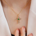 wholesale S925 sterling silver full-body cross pendant necklace, ins retro style, unique and versatile, trendy and niche-0-2