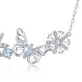 wholesale S925 Sterling Silver Fashionable Minimalist Hollow Butterfly Necklace, Korean Style Snowflake Necklace for Women, Drop Shipping-0-4