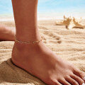 wholesale S925 Sterling Silver Paper Clip Ankle Chain for Women, Summer Beach Foot Jewelry Direct Wholesale-0-2