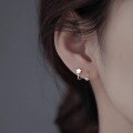 wholesale 925 Sterling Silver Korean-style Trendy Versatile High-end Spiral Beaded Star Stud Earrings-0-7