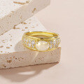 wholesale S925 Sterling Silver Natural Cream Blue Moonstone Ring Women's Cross-Border Luxury Gold Gemstone Jewelry Wholesale-0-3