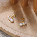 wholesale 14K Gold, 925 Sterling Silver Moon-shaped Natural Baroque Pearl Fashion Earrings Factory Direct-0-0