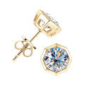 S925 Silver 1ct Moissanite Geometric Octagon Stud Earrings-0-5