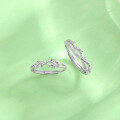 wholesale S925 Sterling Silver Intertwined Branches Couple Rings, Ins Style Luxury High-end Rings for 520 Valentine's Day Birthday Gift for Girlfriend-0-2