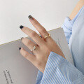 wholesale S925 Sterling Silver Korean Style Stackable Wave Pattern Minimalist Open Ring for Women-0-2