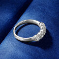 S925 Silver Classic Halo Five-Stone Moissanite Engagement Ring-0-2