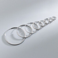 wholesale S925 silver ear hoops Korean style 12mm 15mm wire geometric small round tube smooth surface large hoop earrings E461-G0083-1.2*8mm Electronic Silver