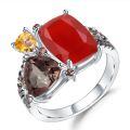 wholesale S925 Sterling Silver Designer Luxury Style Colored Gemstone Ring for Banquets with High-End Appeal-0-4