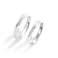 wholesale 925 Sterling Silver Minimalist Ins Niche Design Light Luxury Adjustable Open Couple Rings-0-4