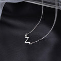 wholesale S925 Sterling Silver W Letter Necklace, Light Luxury Niche Summer English Collarbone Chain, Ins Minimalist Style Simple Jewelry-0-3