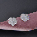wholesale S925 Sterling Silver Korean Minimalist Style Fashion Accessories Zirconia Floral Earrings with Diamond Accents for Women-0-1