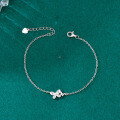Sterling Silver Butterfly Flower Bracelet with Marquise Moissanite-0-1