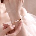 wholesale 925 Sterling Silver Ins Style Small and Unique Violet Natural Freshwater Pearl Bracelet for Women, Luxurious and High-End-0-2