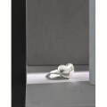 wholesale S925 Sterling Silver 390 Korean Version Ins Love Heart Shape Closed Adjustable Ring Knuckle Ring Pinky Ring Versatile Women's Silver Ring-0-1