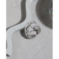 wholesale S925 Sterling Silver Multi-Layer Wrapped Textured Open Ring for Women, Korean Version Ins Niche Design-0-1