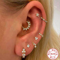 wholesale S925 Sterling Silver Cartilage Piercing Diamond Ear Cuff, an INS Punk Style Ear Bone Clip-0-1