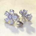 wholesale S925 Silver New 4*6mm Teardrop Petal High-Carbon Diamond Stud Earrings Women's-0-2