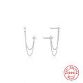 wholesale S925 Sterling Silver Ins-style Chain Tassel Crystal Earrings-0-6