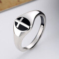 wholesale S925 Sterling Silver Trendy Check Ring Ins Retro High Street Dark Disco Hip-Hop Punk Index Finger Ring for Women-0-0