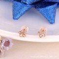 wholesale 18K Gold Small Daisy Ear Studs Rose Gold High-End Sensibility Colored Gold Earrings Niche 14K Yellow Gold Women's Earrings Gift-0-2