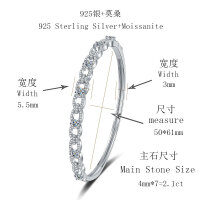 S925 Sterling Silver Interlocking Moissanite Bracelet, Wholesale Stock.-2.1ct zircon (50*61mm)