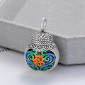 wholesale Silver metal retro antique blessing jar drip glaze rotatable opening sachet design antique pendant-0-0