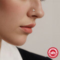 wholesale 925 Sterling Silver New Stylish Diamond Inlaid Seamless Ring Nose Hoop Nose Stud Body Piercing Jewelry-0-2