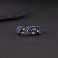 wholesale S925 Sterling Silver Dark Niche Natural Topaz Ring Unisex, Group Set with Crystal and Garnet, Cross-Border-0-2