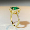 wholesale 18K Gold Plated 925 Sterling Silver Emerald Ring,。-0-2