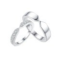 wholesale S925 Silver Plated 18k Gold Moissanite Couple's Engagement Ring, Fashion Proposal Ring for Proposing with Free Engraving-0-0