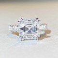 wholesale S925 Silver 5ct D Color Moissanite Cross Square Halo Ring for Cross-Border E-Commerce-0-4