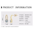 925 Sterling Silver Square Double Prong Single Stone D Color Moissanite Earrings-0-43