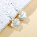 wholesale S925 Sterling Silver Italian-style Brushed Heart Earrings, Minimalist and Versatile with a Subtle High-end Feel, Wholesale-0-2