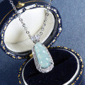 S925 Silver Inlaid High-Grade Natural A Jadeite Bean Pendant-0-4