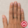wholesale S925 Sterling Silver Open Ring with Inlaid Diamonds, Korean Style, Small and Fresh, Ins Style, Versatile Hand Accessory Index Finger Ring-0-3
