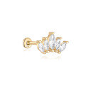 wholesale 14K Gold Flat Back Helix Ear Stud with Diamond Moon Flower-0-14