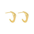 wholesale S925 Sterling Metal Small Design Personality Silver Earrings Temperament Ins Style Geometric Light Surface C-Shape Ear Studs Women-0-6