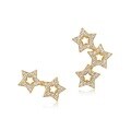 wholesale S925 Sterling Silver Asymmetric Geometric Pentagram Stud Earrings for Women with White Zircon, Wholesale-0-4