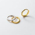 wholesale 925 Sterling Silver Minimalist Smooth Round Hoop Earrings Unisex Cool Style M04015-0-2