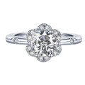 S925 Silver D Color Moissanite Ring, Classic Six-Prong 1 Carat Simulation Wedding Band-0-3