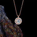 S925 Silver Moebius Loop Necklace with Pearl and Zircon Inlays-0-1
