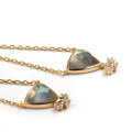 wholesale 925 Sterling Silver Gold-Plated Vintage Style Labradorite Fringe Earrings with Zirconia for Women Wholesale-0-2