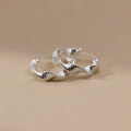 wholesale S925 Sterling Silver Minimalist Spiral Stripe Ear Clasp Ins Style Fresh Design Earrings for Women M04434-0-3