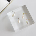 wholesale S925 Sterling Silver Minimalist Baroque Pearl Earrings for Women, Student Silver Jewelry-0-1