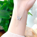 wholesale S925 Sterling Silver Light Luxury Freshwater Pearl Butterfly Necklace for Women, Small Exclusive Design with High-End Sparkling Diamond Fringe Choker-0-3