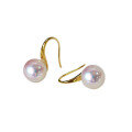 wholesale 18K Gold Japanese Akoya Pearl Earrings for Women, Perfectly Round with Strong Luster, Hook Design, High Heel Style, Fashionable and Versatile Ear Studs-0-4
