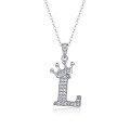 wholesale 925 silver popular 26-letter alphabet necklace for women, stylish and elegant moissanite cross-border collarbone chain-0-16