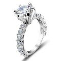 wholesale S925 Sterling Silver Amazon Best-Seller 3ct Moissanite Ring with Premium Blue Topaz Gemstone-0-1